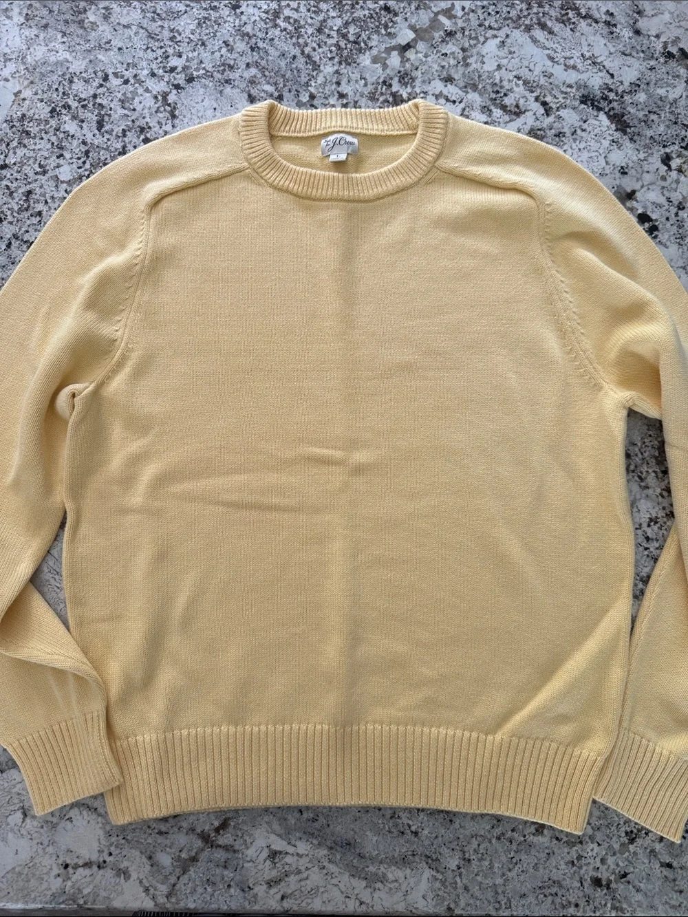 J. Crew Men's Pale Yellow Crewneck Sweater